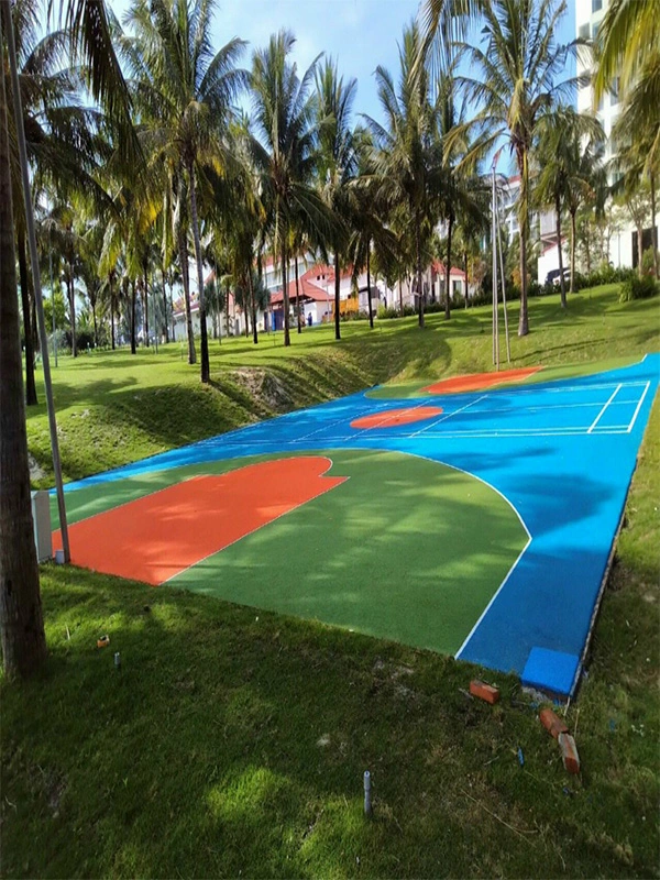Xây dựng thi công sân bóng rổ bằng sàn cao su Epdm
